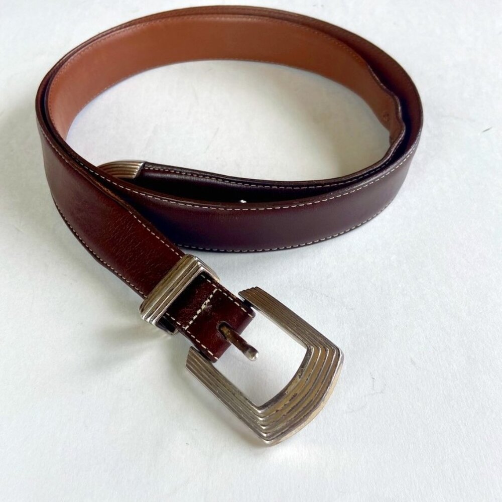 Onyx For Brighton 100% Leather Brown Womens Belt Sz 42